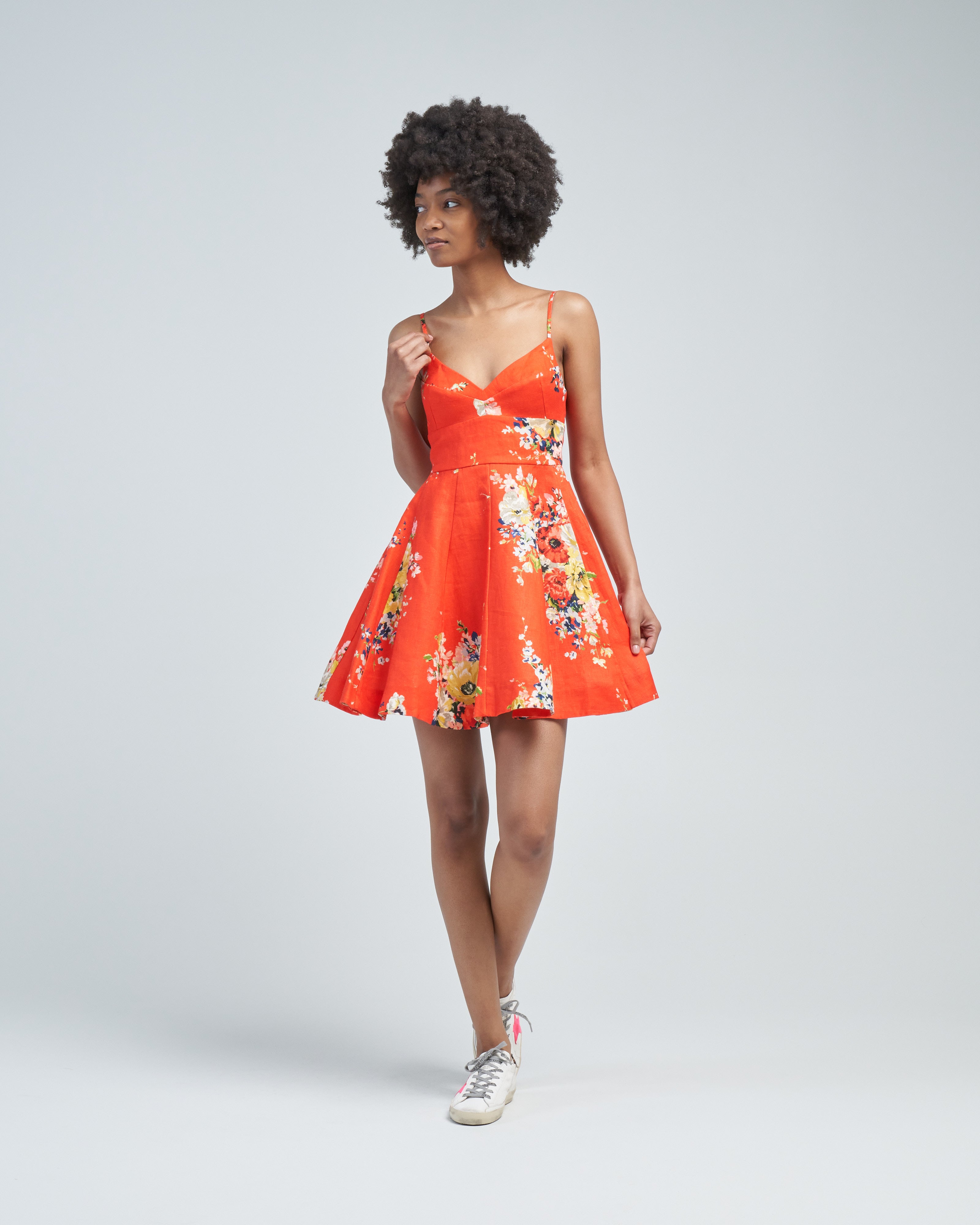 Zimmermann Alight Flare Mini Dress Red Floral Zimmermann Alight Flare Mini Dress Red Floral