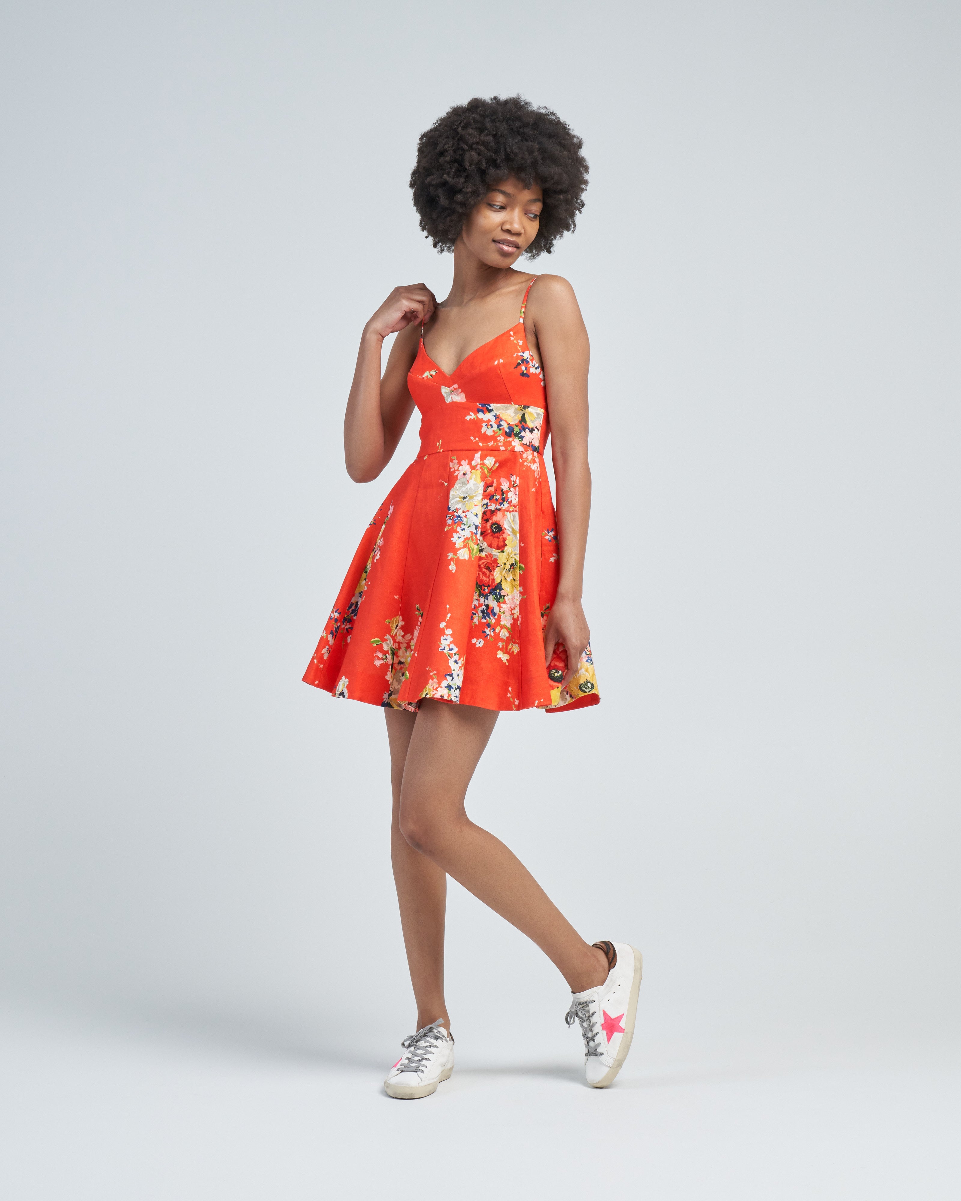Zimmermann Alight Flare Mini Dress Red Floral Zimmermann Alight Flare Mini Dress Red Floral