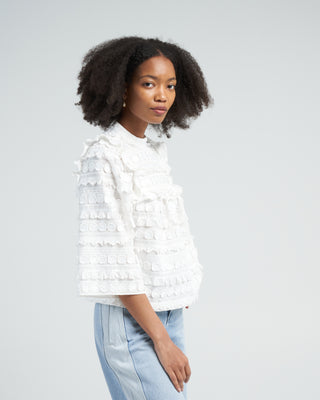 a-line blouse - white