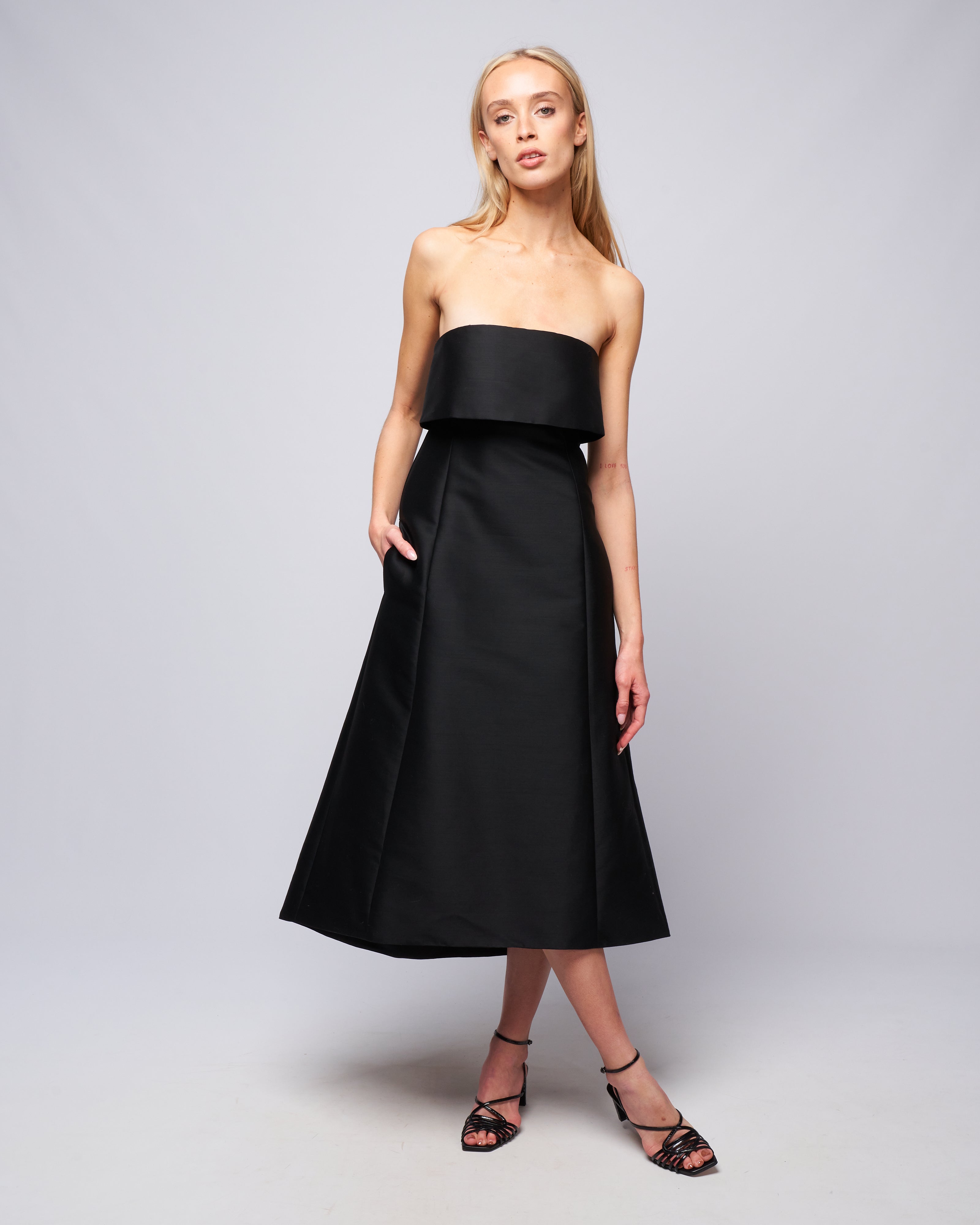 Toteme A-Line Wool Cotton Dress Black Toteme A-Line Wool Cotton Dress Black