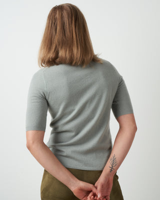 cashmere elbow sleeve turtle - platino green