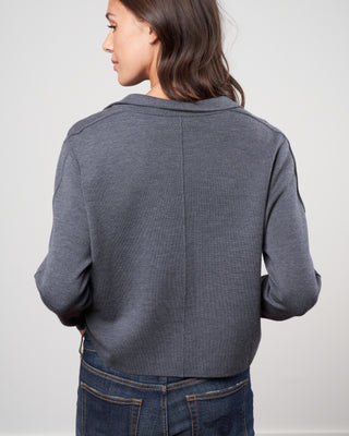 cropped cardigan - charcoal