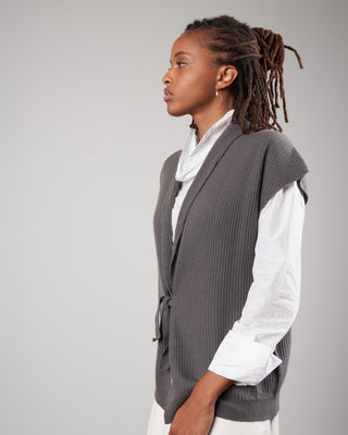 draped vest - onyx