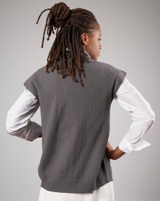 draped vest - onyx