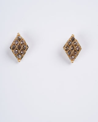 cognac diamond woven stud earrings