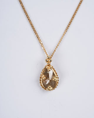 diamond pendant necklace champagne - gold and stone
