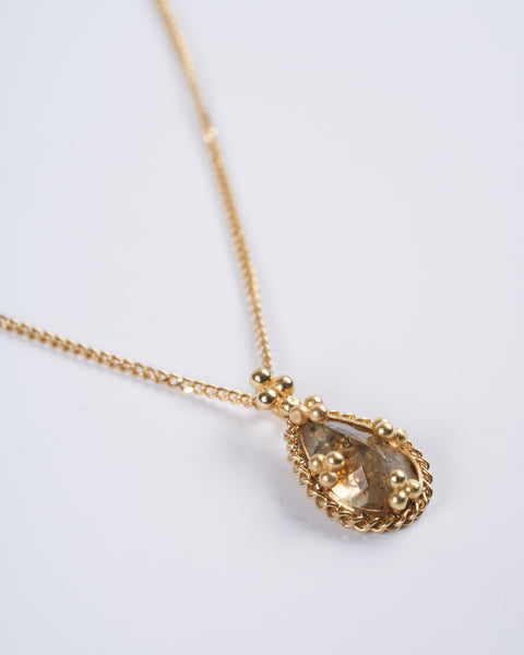 Amaliシャンパンダイヤモンド ネックレス Amali Diamond Pendant Necklace Champagne Gold And Stone