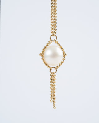 pearl drop earrings - pearl/ gold