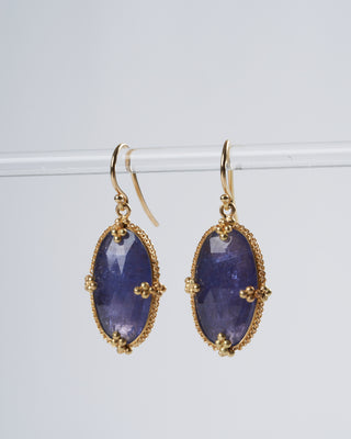 tanzanite and 18k gold earrings