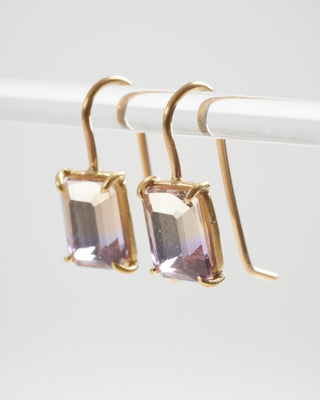 ametrine mini gem earrings - lavender