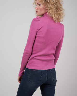 puff sleeve turtleneck sweater - magenta