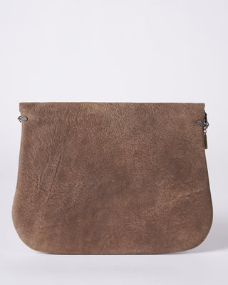 silvia bag - sterling silver leaf and grey suede
