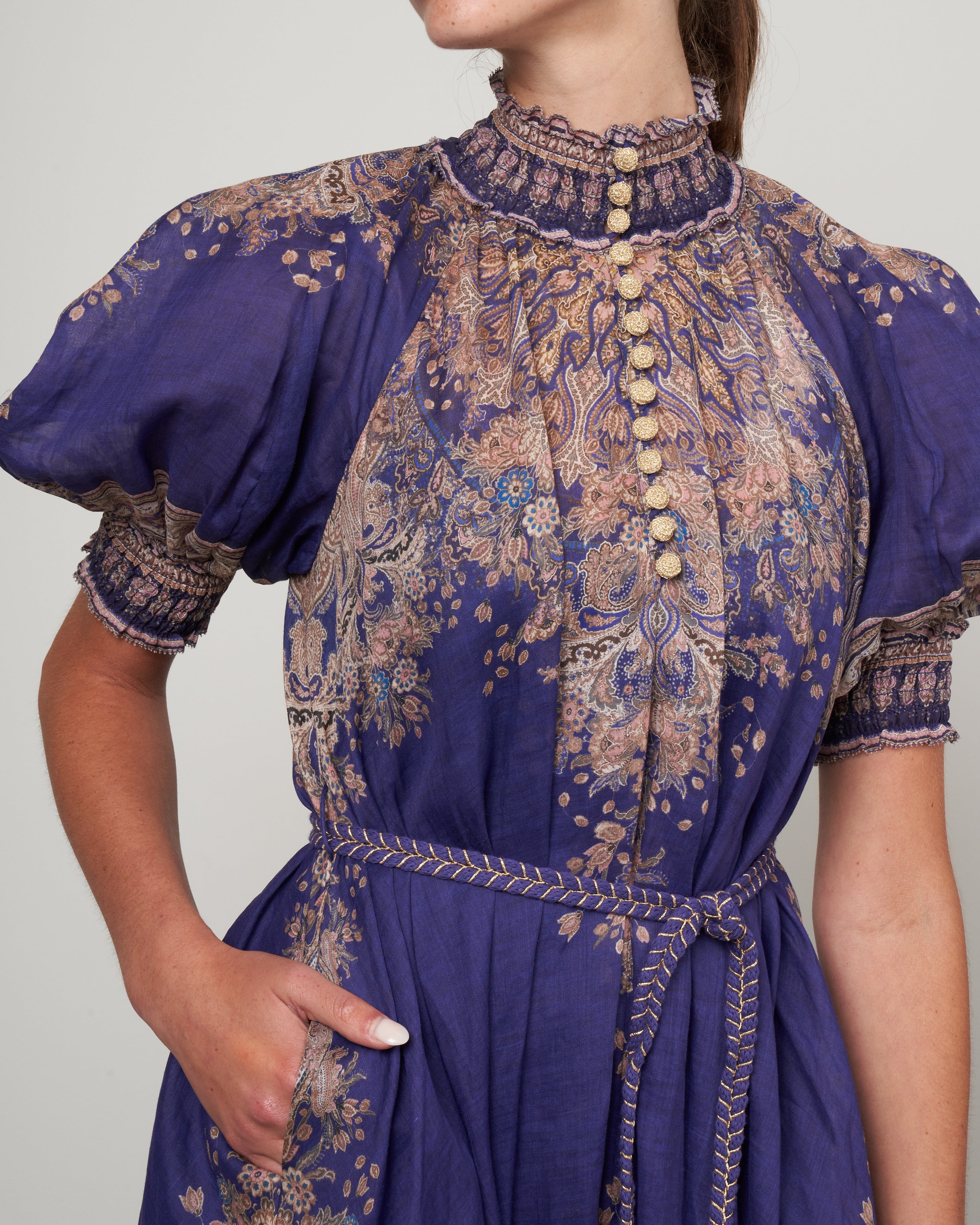 Zimmermann Anneke Swing Maxi Dress Indigo Paisley Zimmermann Anneke Swing Maxi Dress Indigo Paisley