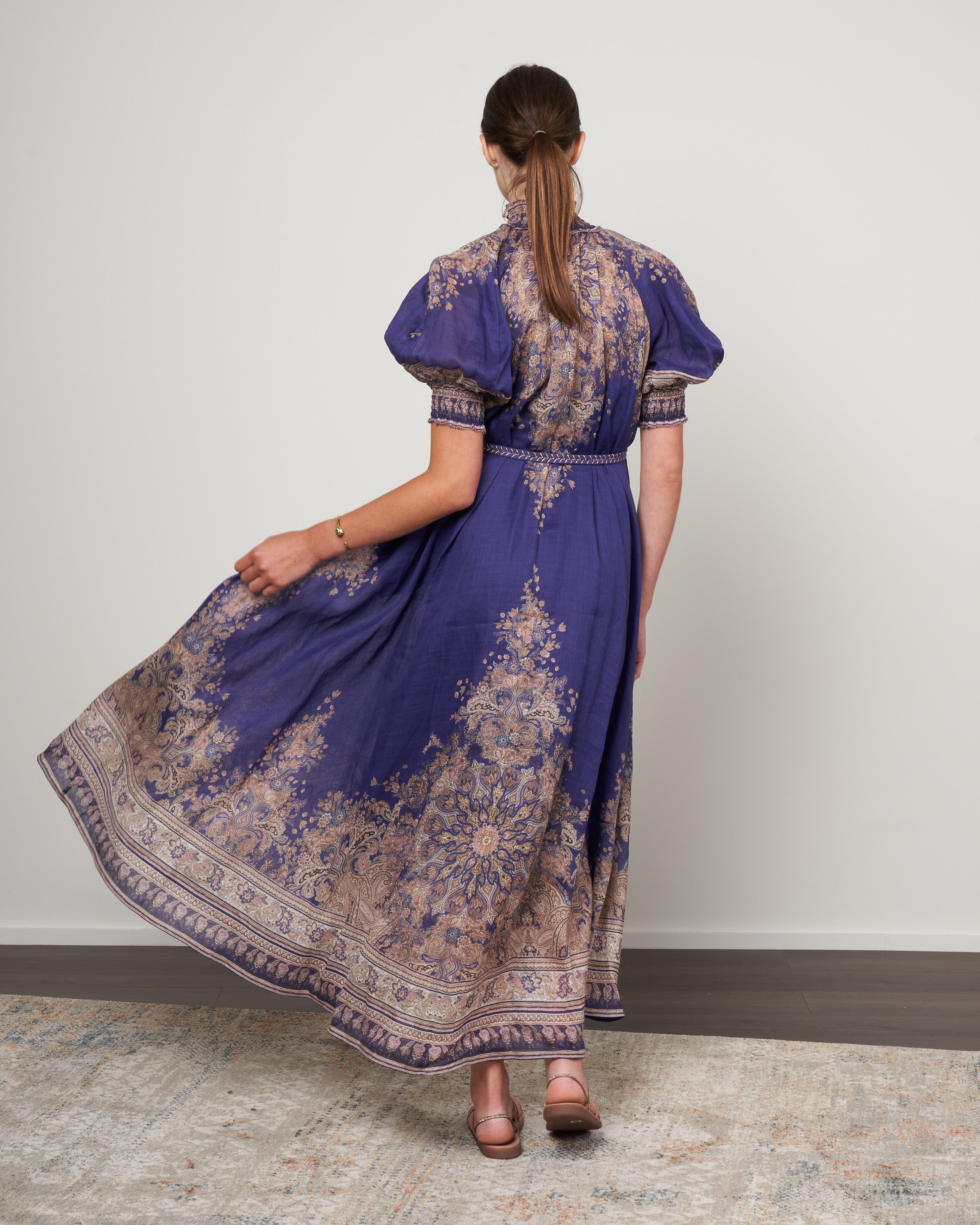 Zimmermann Anneke Swing Maxi Dress Indigo Paisley Zimmermann Anneke Swing Maxi Dress Indigo Paisley