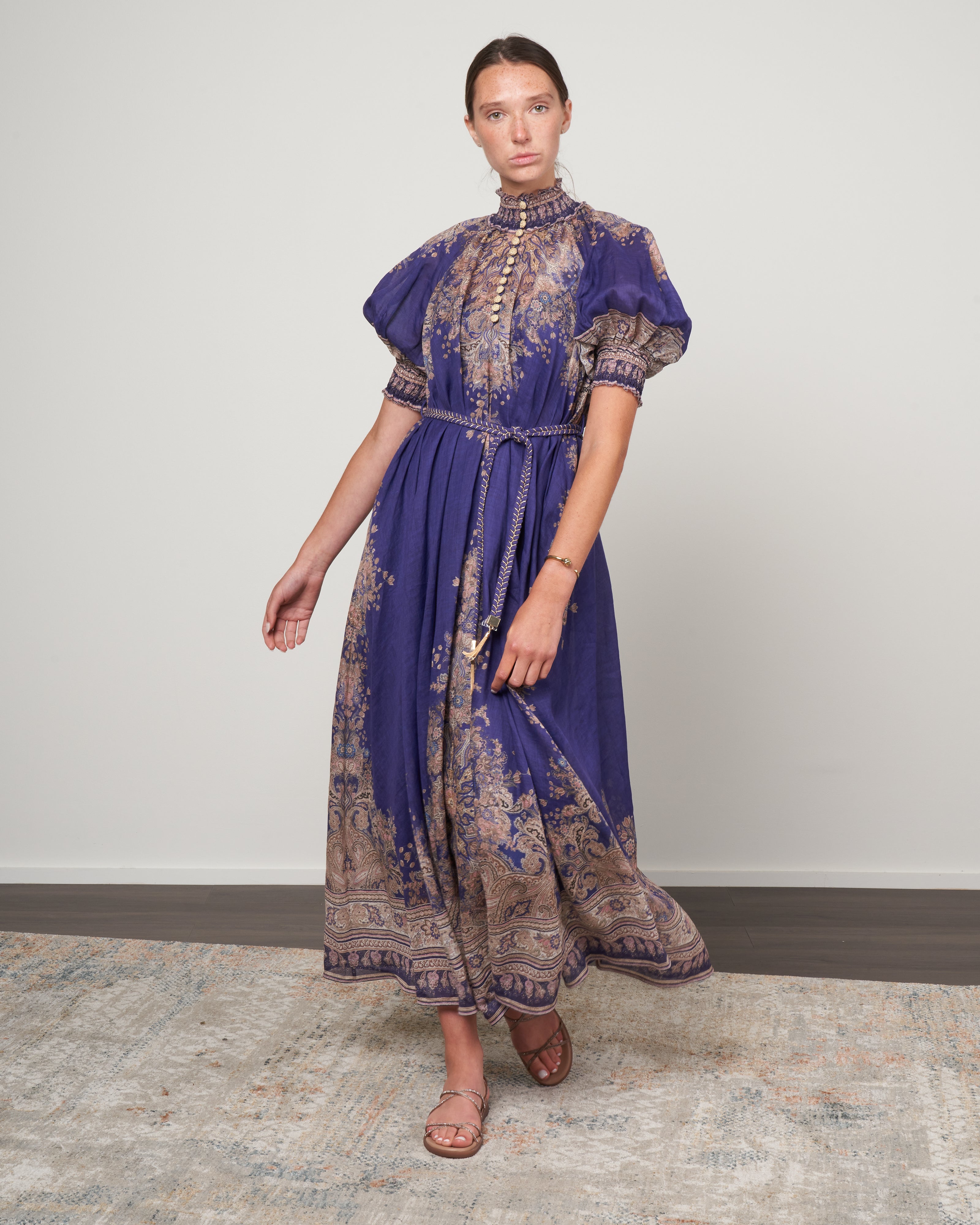 Zimmermann Anneke Swing Maxi Dress Indigo Paisley Zimmermann Anneke Swing Maxi Dress Indigo Paisley