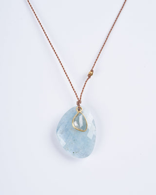 aquamarine and white sapphire necklace