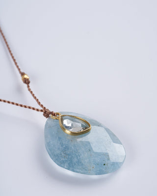 aquamarine and white sapphire necklace