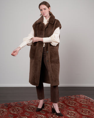 loulou shearling gilet - otter