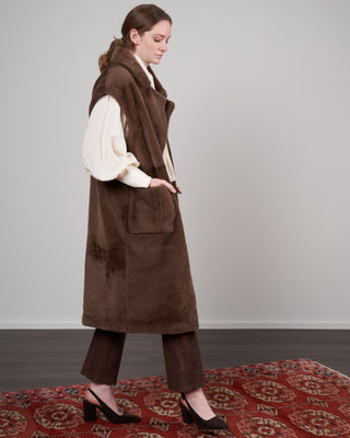 loulou shearling gilet - otter