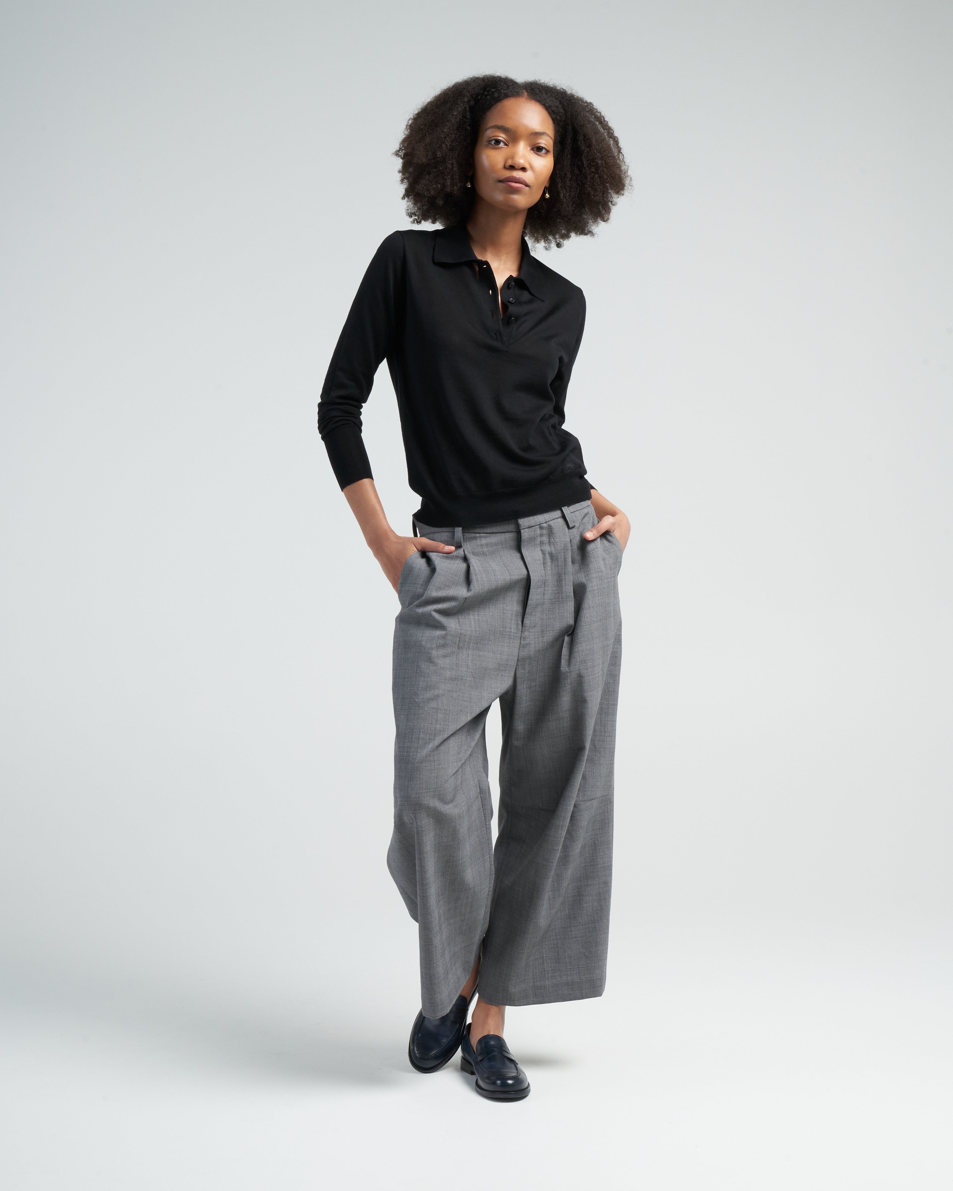 ACNE STUDIOS Palma Double-Knee Cotton-Canvas Trousers in Grey | Endource