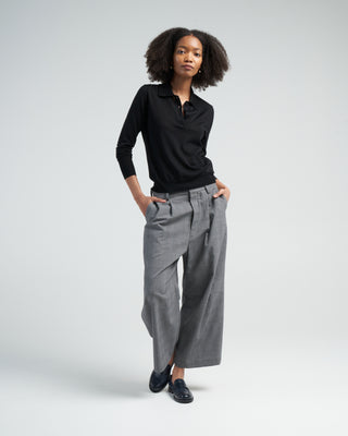 articulated knee trouser - dark grey green plaid