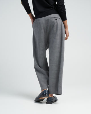 articulated knee trouser - dark grey green plaid