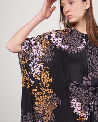 asymmetric silk / rayon dress - 600 black