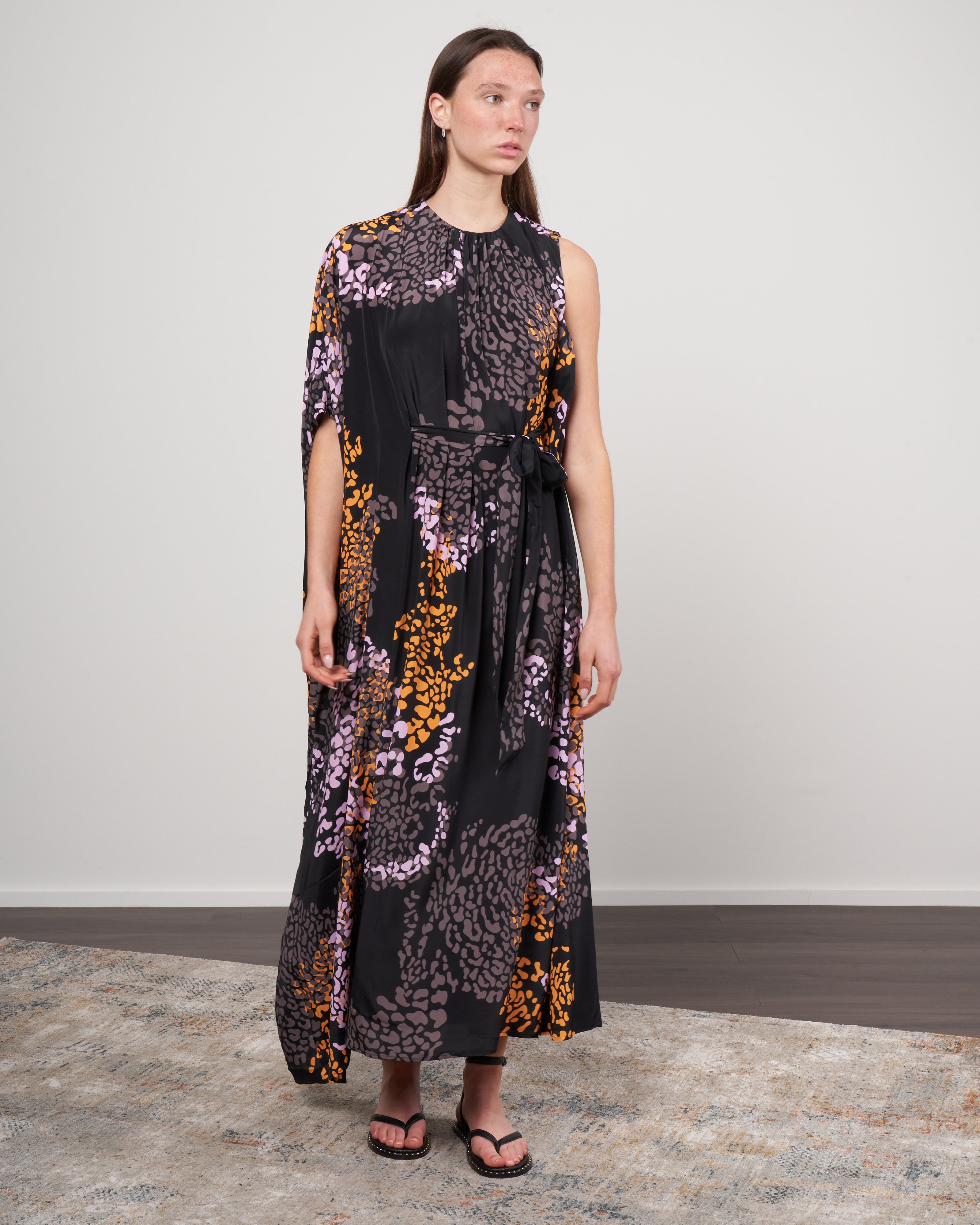 asymmetric silk / rayon dress - 600 black asymmetric silk / rayon dress - 600 black