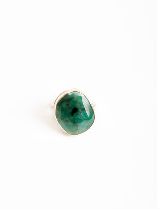 asymmetrical emerald ring