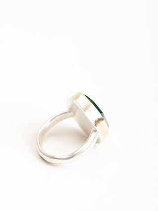 asymmetrical emerald ring