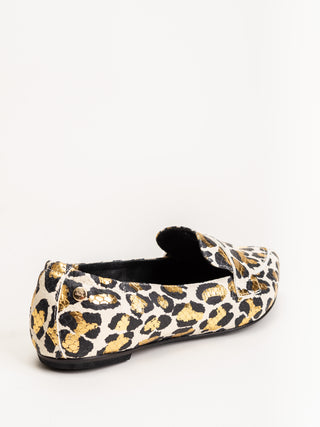 moccasin with keeper off white animal print
