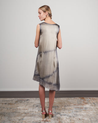 v neck silk dress with slits - burro