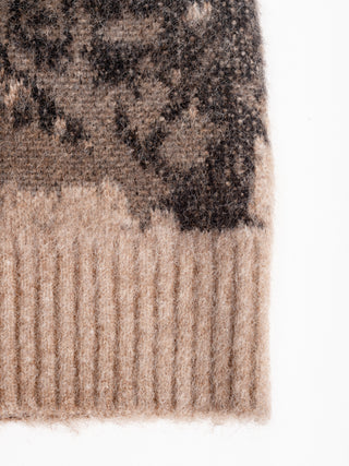 brushed jacquard beanie - suede