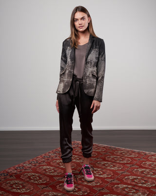 degrade' felted rever jacket with laser effect - carruba