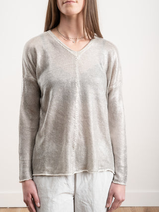 linen pullover with lamination