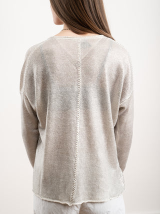 linen pullover with lamination