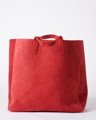 slouchy tote - red suede
