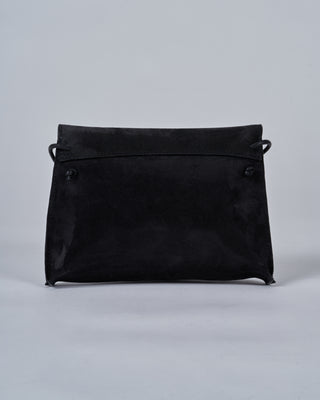 strappy foldover - black suede