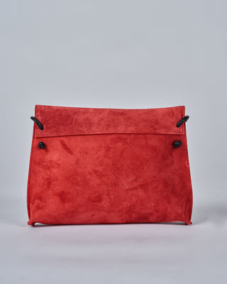 strappy foldover - red suede