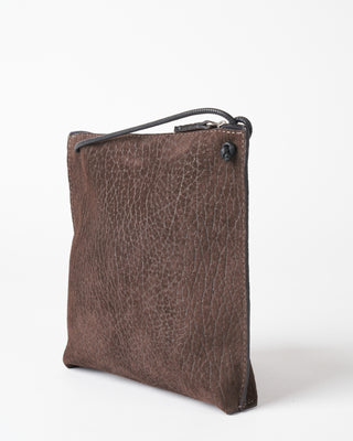strappy pouch - pepper embossed suede