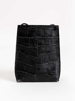 cell pouch - black embossed gator