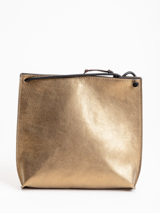strappy pouch - gold french goat