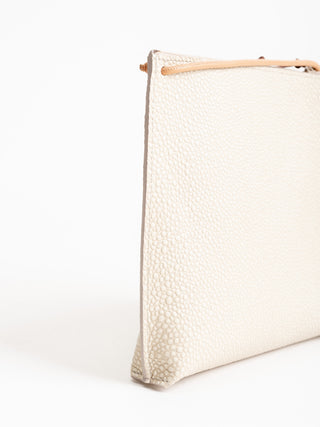 strappy pouch - ivory shagreen