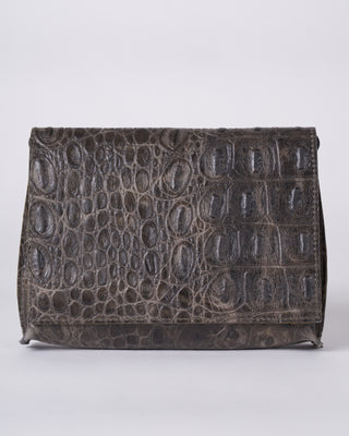 strappy foldover - fossil embossed gator