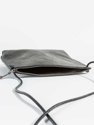 strappy pouch - black grained