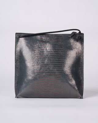 strappy pouch - metal embossed lizard