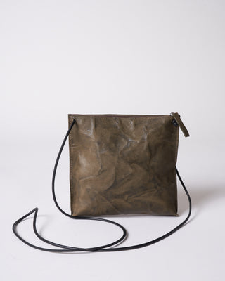 strappy pouch - olive rumpled