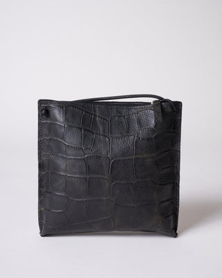 strappy pouch - vintage black gator