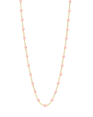 classic gigi yellow gold necklace - baby pink