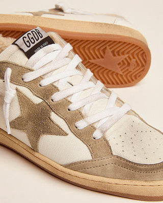 ball star suede toe and star shearling lining - white/taupe/silver